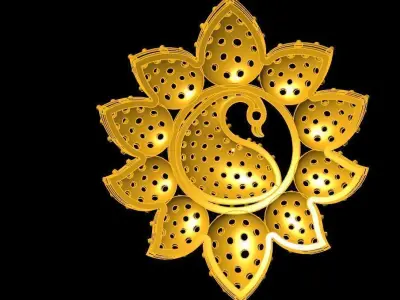 peacock pendant and mango design 3D print model