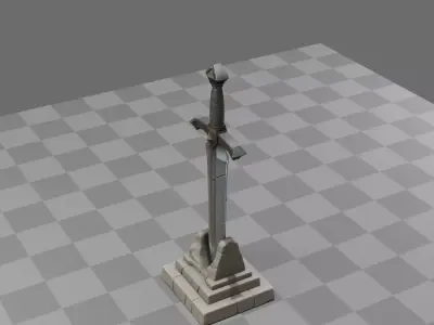 Fantasy Giant Sword Monument 3D model