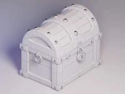 Stylized Treasure Chest  Game Ready 3D Asset Low-poly 3D model