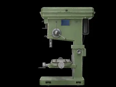 technical industrial machine Low-poly 3D model