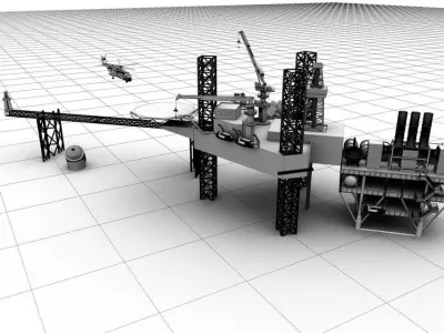 Oil  Gas 3D Visualization Free 3D model