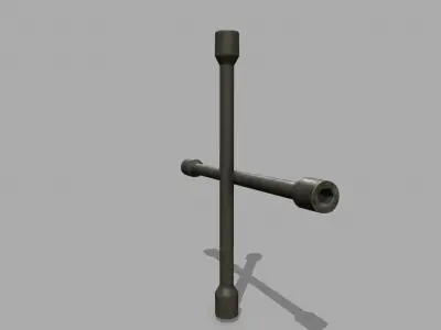  Lug Wrench Low-poly 3D model