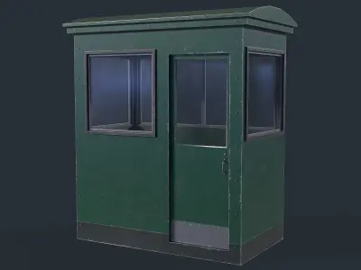 Checkpoint Security Booth Low-poly 3D model