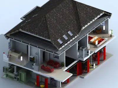 3D House Cuttout 3D model