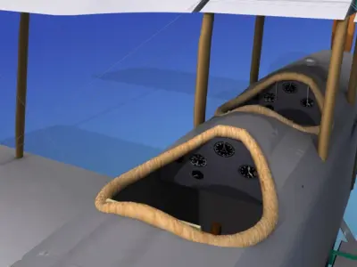 Curtiss JN-2 Jenny V10 Flying Circus 3D model