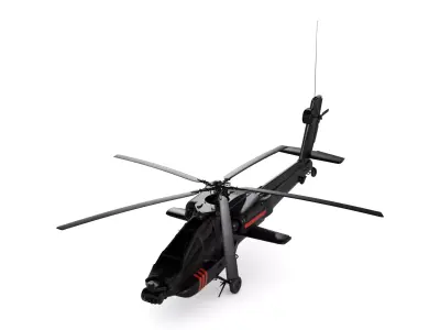 Attack Helicopter 3D model 2