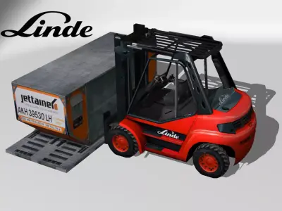 Linde Forklift Trucks H50 Low-poly 3D model