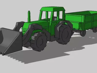 Farm Tractor Equipment Set  3D print model