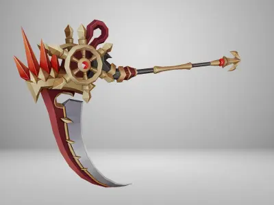Futuristic Scythe Low-poly 3D model 8