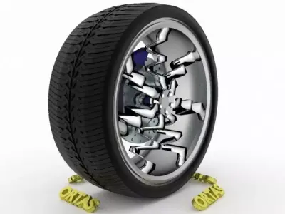 ORTAS CAR WHEEL RIM 112 GAME READY WHEEL RIM TIRE 3D model