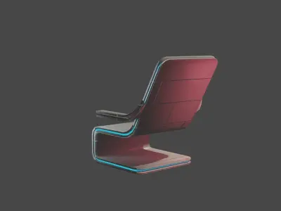 Sci-Fi Chair Low-poly 3D model get