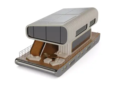 Cruising Houseboat 3D model