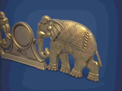 Carved clock for 3D printing and CNC 3D print model 14