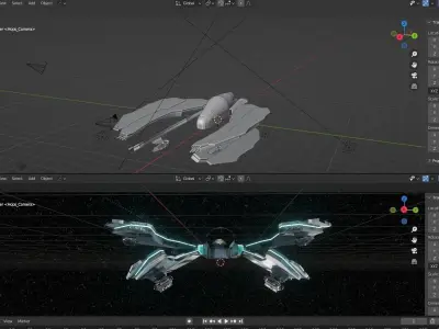 Sci-Fi Single Pilot Spaceship 3D model