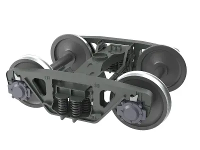 Highly detailed the wagon bogie  3D model