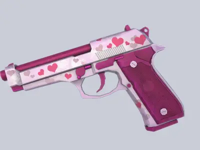 Beretta hearts Low-poly 3D model