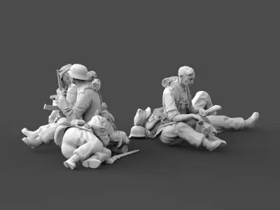  German soldiers rest 3D print model