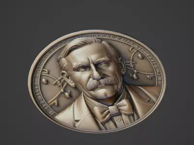 Niels Bohr Medallion 3D print model get