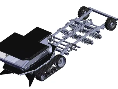 Large agricultural plow 3D model