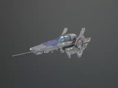 Starship Jet Low-poly 3D model