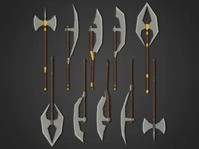 Low Poly Axe Pack 1 Low-poly 3D model
