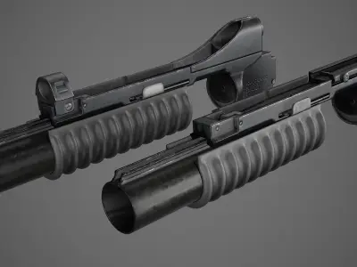 PBR M203 Grenade Launcher Low-poly 3D model