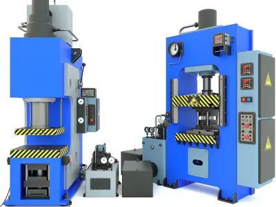 Industrial machine tool hydraulic press D2430 and PYE250A 3D model