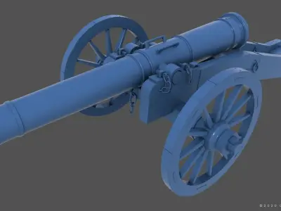 XVIII century cannon - Personal license - 1-16 scale 3D print model