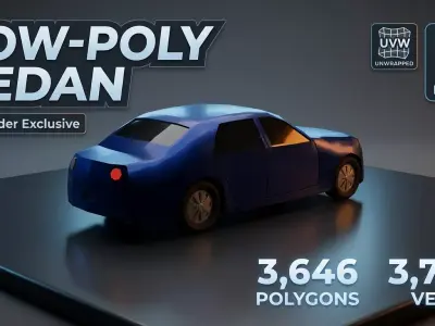Low Poly SUV Vehicle Game-Ready FBX OBJ Low-poly 3D model
