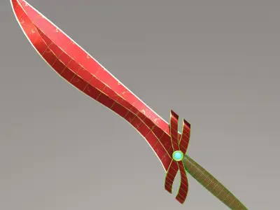 Short bloody blade Low-poly 3D model