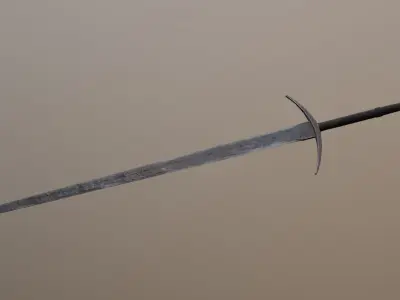 Bastard Sword Low-poly 3D model Low-poly 3D model