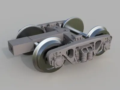 HO scale model of a train bogie for resin printing Free 3D print model