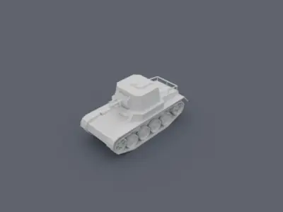 Cartoony Panzer Tank Destroyer Low-poly 3D model