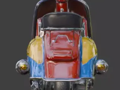 Vintage Atompunk Nuclear Fusion Scooter 3D Model Low-poly 3D model