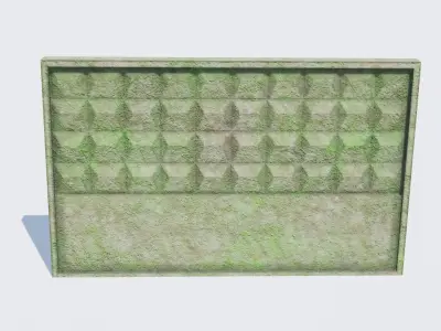 Old Concrete Fence Low-poly 3D model