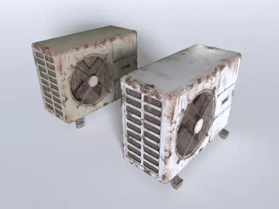 Rusty Rooftop AC hvac unit 3 Low-poly 3D model