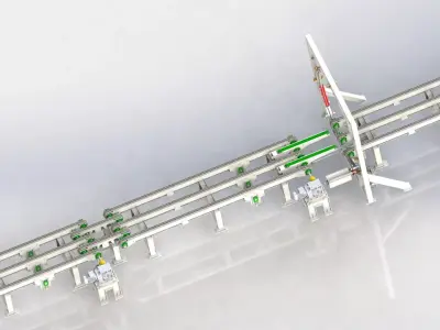 Stretching Station all system 2000 mm 3D model