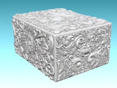 3D Print Ornate Art Nouveau Box Decorative Jewelry Storage 3D print model