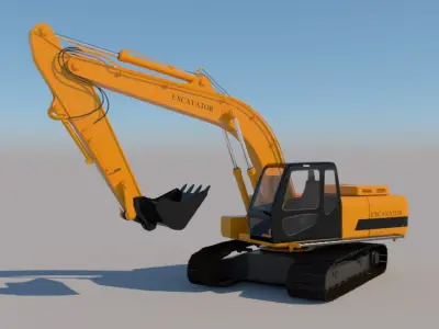 Full Rigged Excavator 3D model