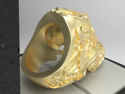 Skull ring 3D print model