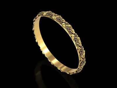 The Garden Of Roses Bangle 3D print model