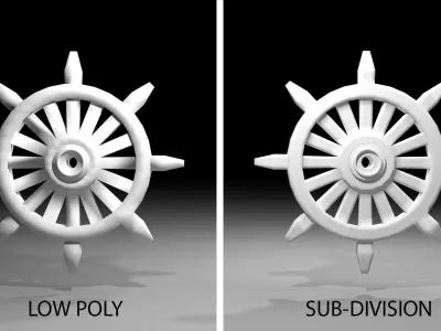 Ship Wheel 8 3D model