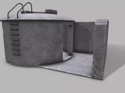 Military Bunker 6 Low-poly 3D model