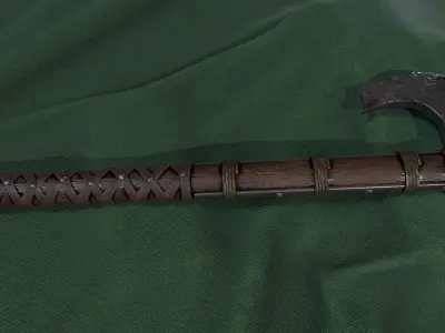 Battle axe Low-poly 3D model 49