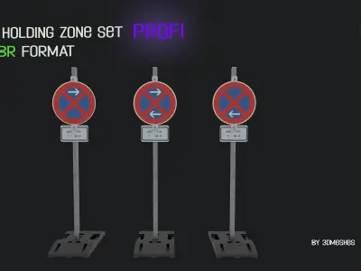 Non holding zone set PROFI Low-poly 3D model