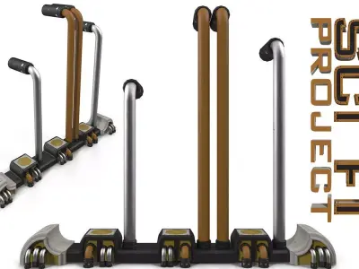 Pipes pair of electric scooters 3D model