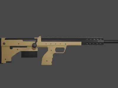 Desert Tech SRS A1 Sniper Rifle Low-poly 3D model