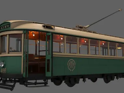 X-1 class tram No 466 3D model