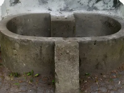 Old Historic Stone Fountain Basin - Scan Low-poly 3D model