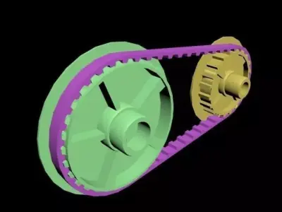 Moving mechanical parts Free low-poly 3D model